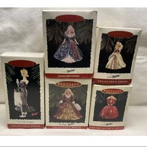 Barbie Hallmark Christmas Ornaments Lot of 5